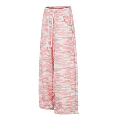 CapCabin Pink Camo Wide-Leg Sweatpants
