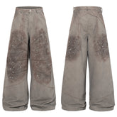 CapCabin Distressed Panel Wide-Leg Pants