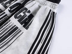 CapCabin Barcode Graphic Wide-Leg Pants