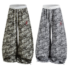 CapCabin Camo Script Wide-Leg Pants