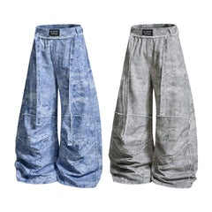 CapCabin “Washed Marble Wide-Leg Pants”