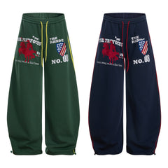 CapCabin Retro College Badge Wide-Leg Sweatpants