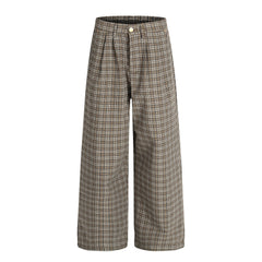CapCabin “Vintage Check Wide-Leg Pants”