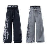 CapCabin Script Graffiti Wide-Leg Sweatpants