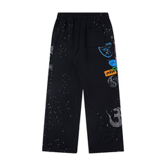 Hellstar Graphic Logo Distressed Hoodie & Pants Set - Black Streetwear Tracksuit