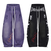CapCabin Gothic Script Wide-Leg Pants