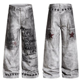 CapCabin Graphic Washed Wide-Leg Pants