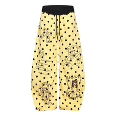CapCabin Graphic Polka Dot Wide-Leg Pants