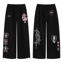 CapCabin Gothic Cross Graphic Sweatpants