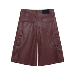CapCabin Leather Utility Cargo Shorts