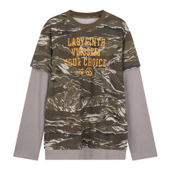 CapCabin Camo Layered Long Sleeve Tee*