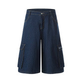 CapCabin Polka Dot Denim Cargo Shorts