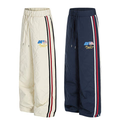 CapCabin Quilted Track Wide-Leg Pants