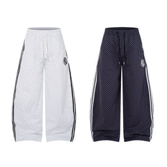CapCabin “Polka Mesh Wide-Leg Pants”