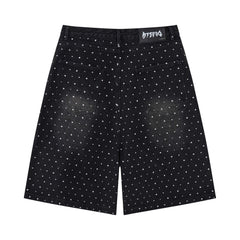 CapCabin Pearl Studded Denim Shorts