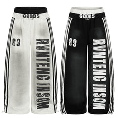 CapCabin Bold Letter Stripe Track Pants