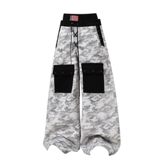 CapCabin Camo Patchwork Cargo Curved Pants