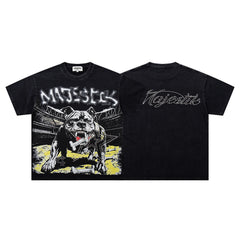 MAJESTIK Bulldog Graphic Vintage T-Shirt