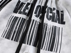 CapCabin Barcode Graphic Wide-Leg Pants