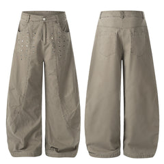CapCabin Stud Detail Wide-Leg Pants