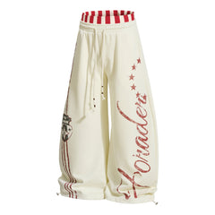CapCabin “American Varsity” Wide-Leg Sweatpants