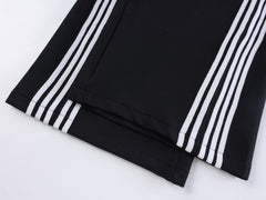 CapCabin Barcode Graphic Wide-Leg Pants