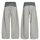CapCabin Layered Waist Wide-Leg Mesh Pants