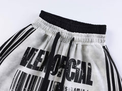 CapCabin Barcode Graphic Wide-Leg Pants
