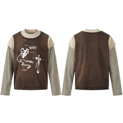 CapCabin Layered Long Sleeve Graphic T-Shirt
