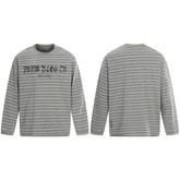 CapCabin Striped Gothic Logo Long Sleeve Tee