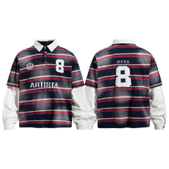 CapCabin Layered Stripe Polo Long-Sleeve