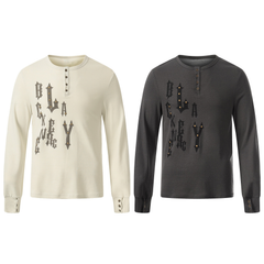 CapCabin Graphic Long Sleeve Henley Tee