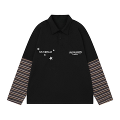 CapCabin Layered Graphic Long Sleeve Polo