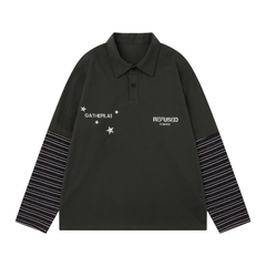 CapCabin Layered Graphic Long Sleeve Polo