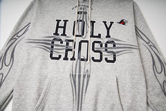 Hellstar Holy Cross Flame Graphic Hoodie & Pants Set - Grey Streetwear Tracksuit