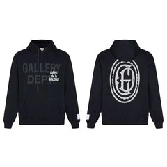 Gallery Dept. "GD Multi Logo" Hoodie – Black Oversized Streetwear