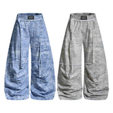 CapCabin “Washed Marble Wide-Leg Pants”