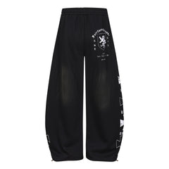 CapCabin Gothic Script Wide-Leg Pants