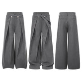 CapCabin “Tailored Wrap Wide-Leg Trousers”