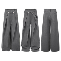 CapCabin “Tailored Wrap Wide-Leg Trousers”