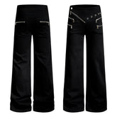 CapCabin Zipper Detail Flared Pants