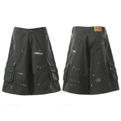 CapCabin “Distressed Utility Cargo Shorts”