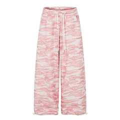 CapCabin Pink Camo Wide-Leg Sweatpants