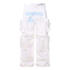CapCabin Graphic Cargo Wide-Leg Pants