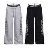 CapCabin Gothic Outline Wide-Leg Sweatpants