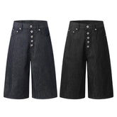 CapCabin “Raw Button Denim Jorts”
