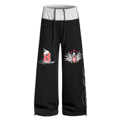 CapCabin “Varsity Crest Wide-Leg Sweatpants”