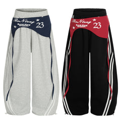 CapCabin Double-Waist Retro Print Track Pants