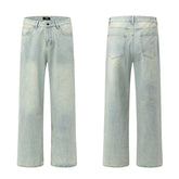 WELLDONE Washed Light Blue Straight-Leg Jeans
