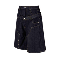 CapCabin “Double Waist Panel Denim Shorts”
